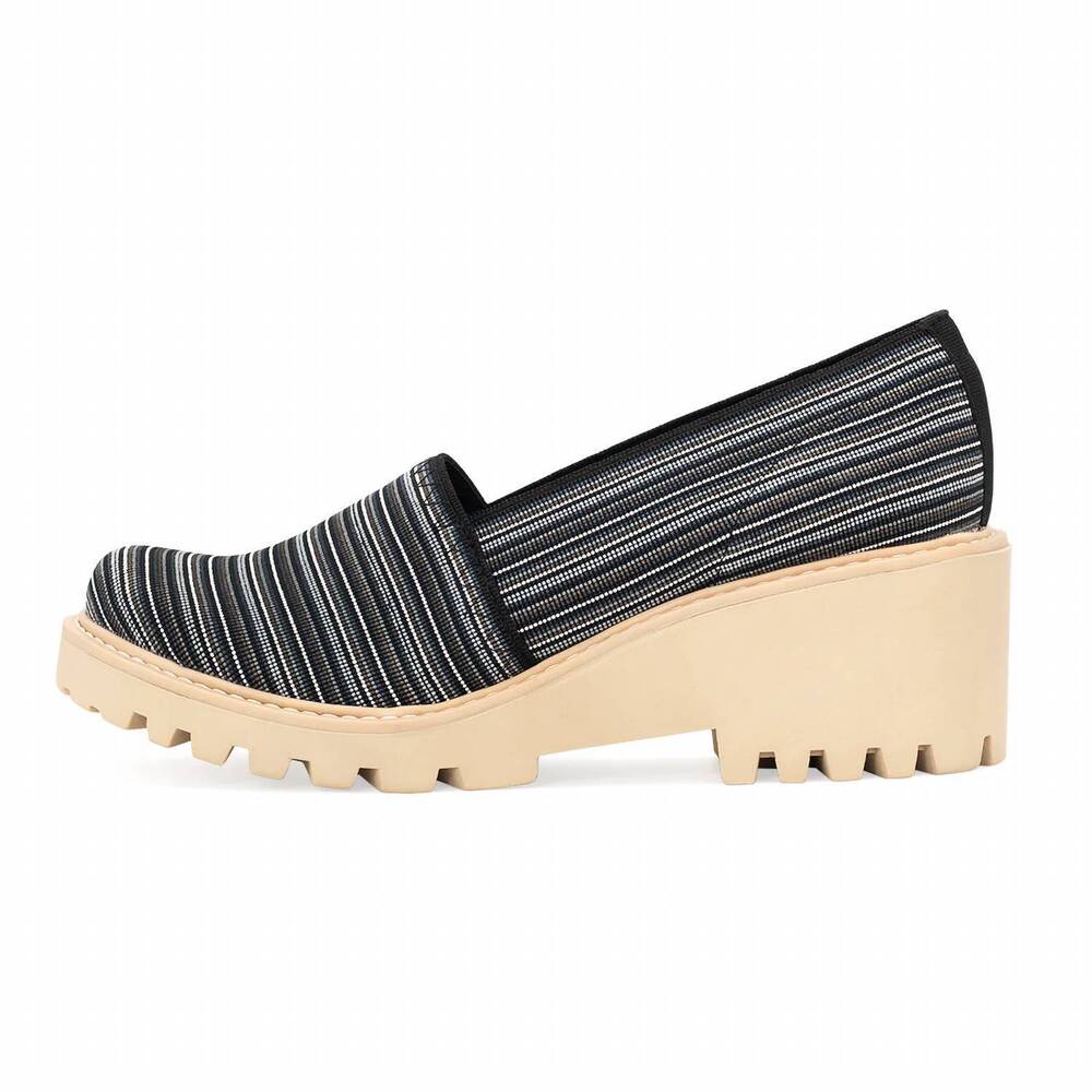 NEW CHARLESTON SHOE CO. women's sheppard shoes in grey stripe - Picture 3 of 5